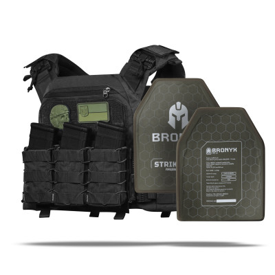 Бронежилет збільшений 5 класу (PRO) XL. Вага 8.2 кг. Керамічні плити 3.38 кг. Чорний