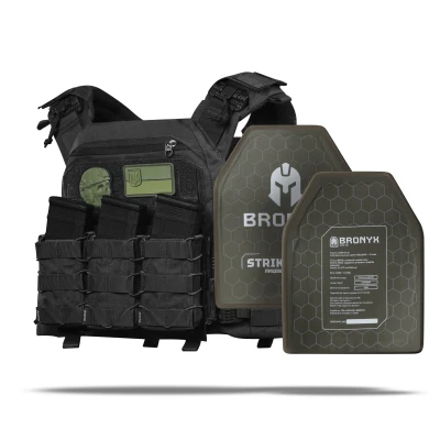 Бронежилет збільшений 5 класу (PRO) XL. Вага 8.2 кг. Керамічні плити 3.38 кг. Чорний