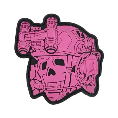 Патч (шеврон) «Totenkopf+dtnvs gen.1» R3ICH. Мягкий ПВХ пластик. Розовый