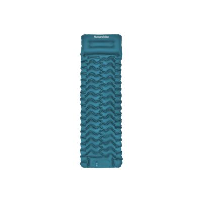 Матрац туристичний надувний одномісний Naturehike CNK2550WS019, 200х60х6.5 см, синій із вбудованою помпою