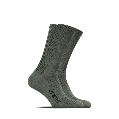 Трекінгові шкарпетки Ukrarmor SoftTread. Комплект 2 шт. Демісезонні. Олива. Розмір 41-43.