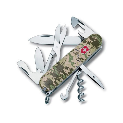 Ніж розкладний (мультитул) Victorinox® Climber, 14 функцій, піксель. Швейцарія