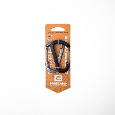 Набір алюмінієвих карабінів Base Camp Delta 7 Wire Set, 2 шт, Black/Grey