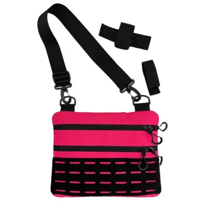 Тактическая мужская сумка через плечо HardKit RoKit Pink Black M с MOLLE и велкро