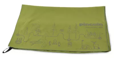 Полотенце Pinguin Micro Towel, розмір M, 40 × 80 см – Зелений, принт Map