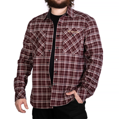 Сорочка «Буревій» (Logo Tan), Camotec. Burgundy Check