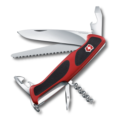 Ніж Victorinox Delemont RangerGrip 55, Червоно - чорний