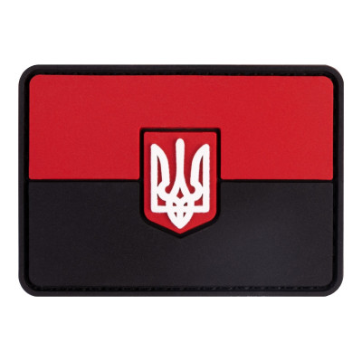 Патч (шеврон) «Прапор» від Brand Element. М’який ПВХ пластик. Червоно-чорний