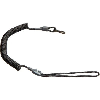 Шнур страховочный Standard с вороненой карабином. Нагрузка до 50 кг. Черный Шнур страховочный Standard с вороненой карабином. Нагрузка до 50 кг. Черный