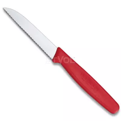 Ніж Victorinox кухонний Standart 8см, серрейтор, червоний, клинок 80 мм, сталь X50CrMoV15 (5.0431)