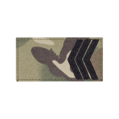 Погон ЗСУ сержант (чорна нитка, на липучці). Мультикам