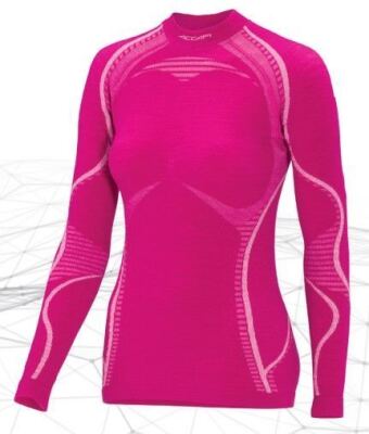 Жіноча термофутболка з довгим рукавом Accapi Ergowool, Fuxia/White