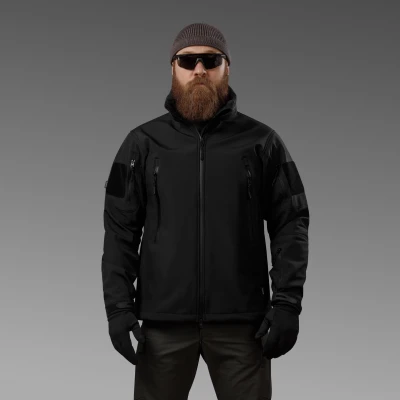Куртка тактична Softshell Hawk Jacket. Захист від вітру та вологи. Чорний