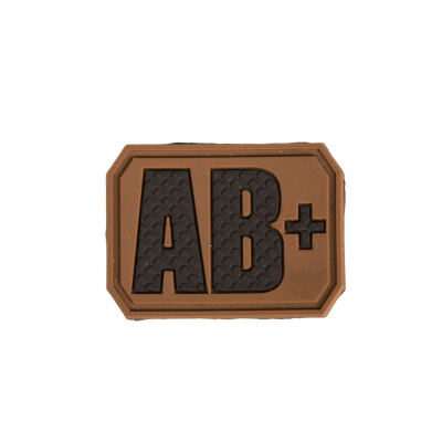 Нашивка на липучці Sturm Mil-Tec "Blood Type Patch AB Positive PVC 3D" Dark Coyote