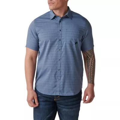 Сорочка тактична "5.11 Tactical Aerial Short Sleeve Shirt" GREY BLUE