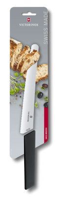 Ніж Victorinox кухонний для хліба Swiss Modern 22 cм, чорний, блістер