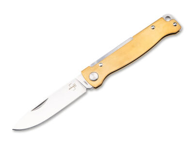 Ніж Boker Atlas Brass, клинок 70 мм, сталь Sandvik 12C27