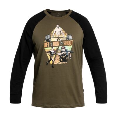 Футболка Long Sleeve Helikon-Tex Lift, Run, Shoot, Олива