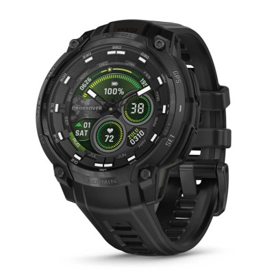 Смарт-годинник Garmin Instinct Crossover AMOLED, Tactical, Black/Black, GPS. Чорний
