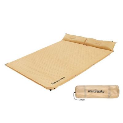 Матрац туристичний Naturehike CNH22DZ013 самонадувний двомісний з подушкою 185x132x3 см жовтий