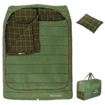 Спальний мішок двомісний Naturehike CNK2350WS019 з подушками зелений