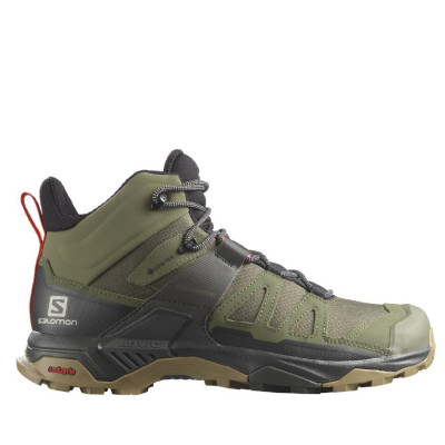 Треккинговые ботинки Salomon® X Ultra 4 MID Gore-Tex®. Оливково-черный