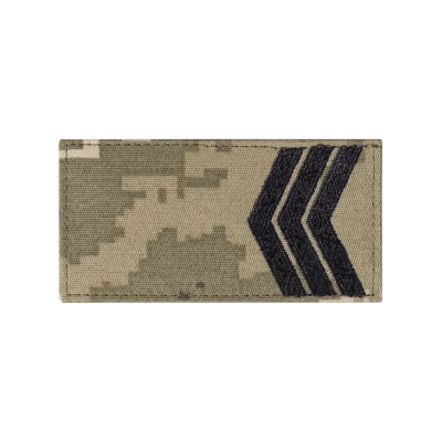 Погон ЗСУ сержант (чорна нитка, на липучці). Піксель (мм-14)