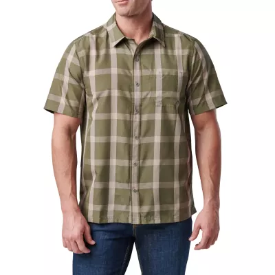 Сорочка тактична "5.11 Tactical® Nate Short Sleeve Shirt" Sage Green Plaid