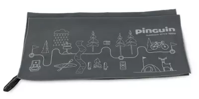 Полотенце Pinguin Micro Towel, розмір L, 60 × 120 см – Сірий, принт Map