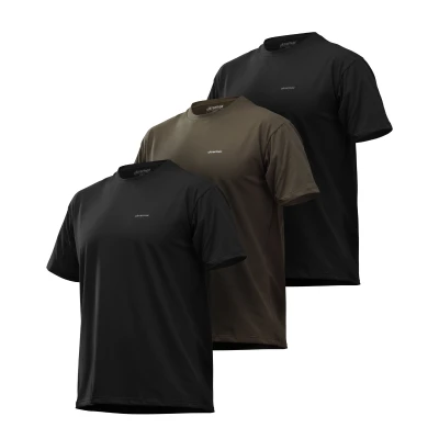 Комплект футболок Basic Military T-shirt. Cotton/Elastane, черный - олива
