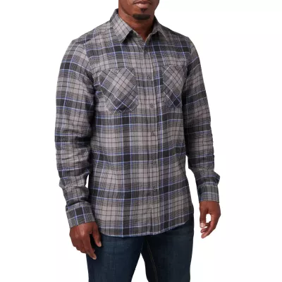 Сорочка тактична "5.11 Tactical® Silverwood Flannel Plaid Long Sleeve Shirt" Overcast Grey Plaid