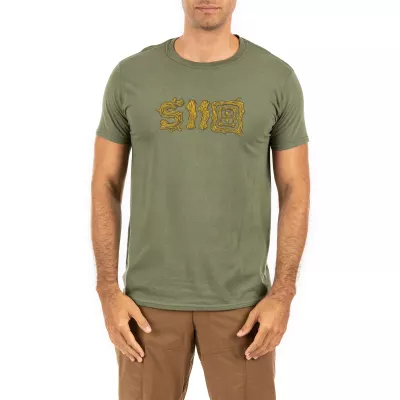 Футболка с рисунком "5.11 Tactical Sticks and Stones" Military Green