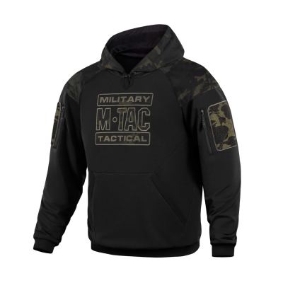 Кофта M-Tac Hoodie Combat, Чорний — Камуфляж