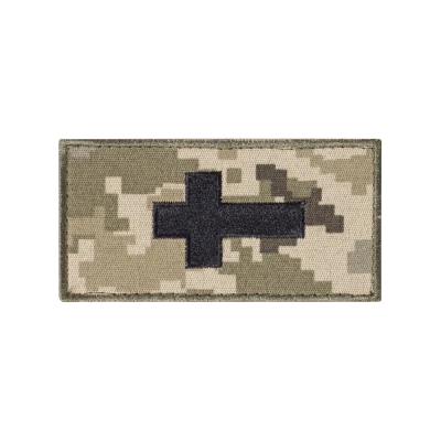 Погон ЗСУ капелан (чорна нитка, на липучці), 10 x 5 см. Піксель (мм-14)