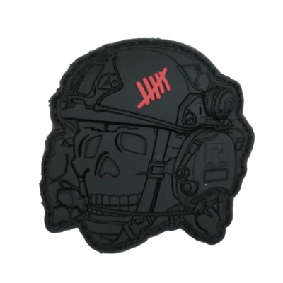 Патч (шеврон) «Totenkopf 3D» R3ICH. М’який ПВХ пластик. Чорний