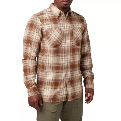 Сорочка тактична "5.11 Tactical® Silverwood Flannel Plaid Long Sleeve Shirt" Sand Dune Plaid
