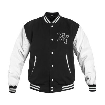 Куртка демисезонная Sturm Mil-Tec "NY Baseball Jacket with Patch" BLACK/WHITE