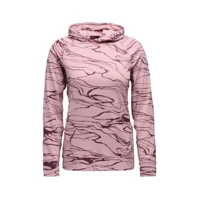 Женская кофта с рукавом реглан Black Diamond W Ls Alpenglow Hoody, Relief/Meadow Rose/Fig