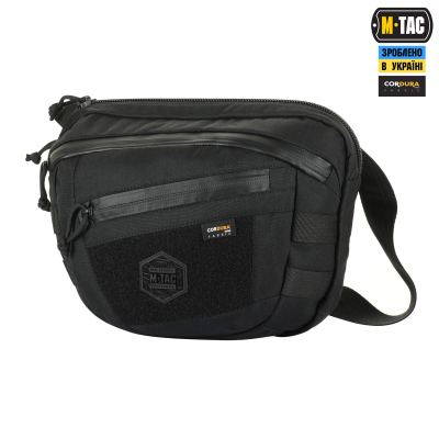 Сумка M-Tac Sphaera Hardsling Bag Large з липучкою Elite Чорна