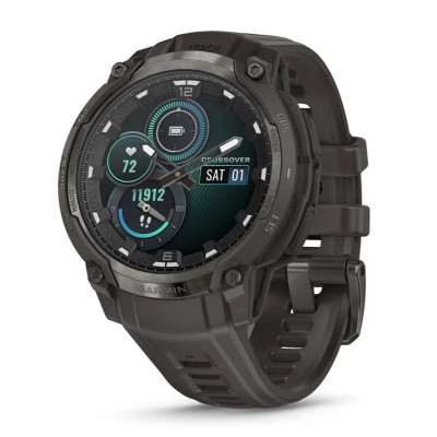 Смарт-годинник Garmin Instinct Crossover AMOLED, Charcoal Grey/Charcoal Grey, GPS. Сірий