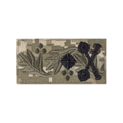 Погон ЗСУ бригадний генерал (чорна нитка, на липучці), 10 x 5 см. Піксель (мм-14)