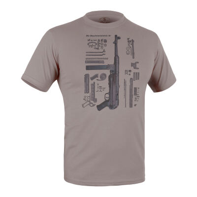Футболка з малюнком "MP-40 SUBMACHINE GUN LEGEND" Iron Grey