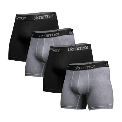 Комплект чоловічих трусів Soldier's Boxer (4 шт). Матеріал Charged Cotton. Сірий-Чорний