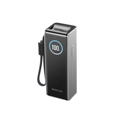 Павербанк EcoFlow RAPID Power Bank з кабелями 25000mAh, сріблястий