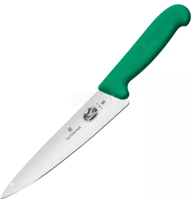 Ніж Victorinox кухонний обробний Fibrox 19 см, зелений, клинок 190 мм