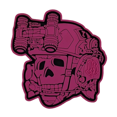 Патч (шеврон) «Totenkopf+dtnvs gen.1» R3ICH. Мягкий ПВХ пластик. Розовый