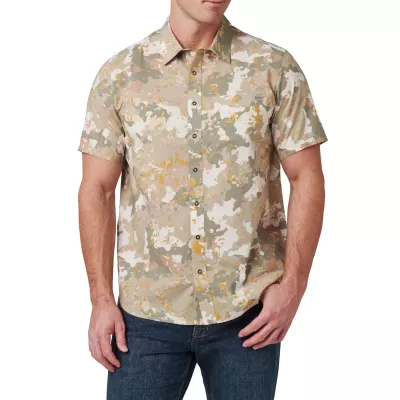 Сорочка тактична "5.11 Tactical® Wyatt Print Short Sleeve Shirt" Sand Dune Canopy Camo