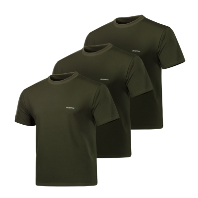 Комплект футболок (3 шт) Basic Military T-shirt 2.0. Cotton and Elastane. Олива