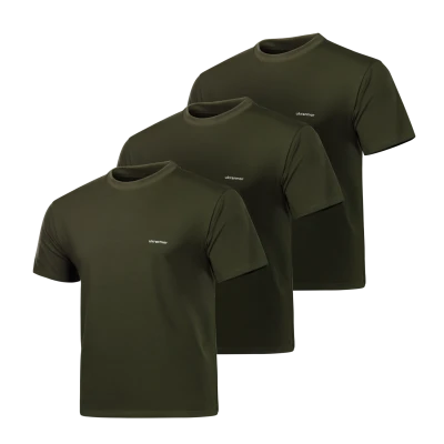 Комплект футболок (3 шт) Basic Military T-shirt 2.0. Cotton and Elastane. Олива
