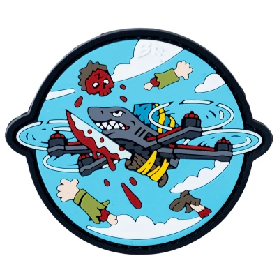 Патч (шеврон) «FPV» Brand Element. Мягкий ПВХ пластик. Синий